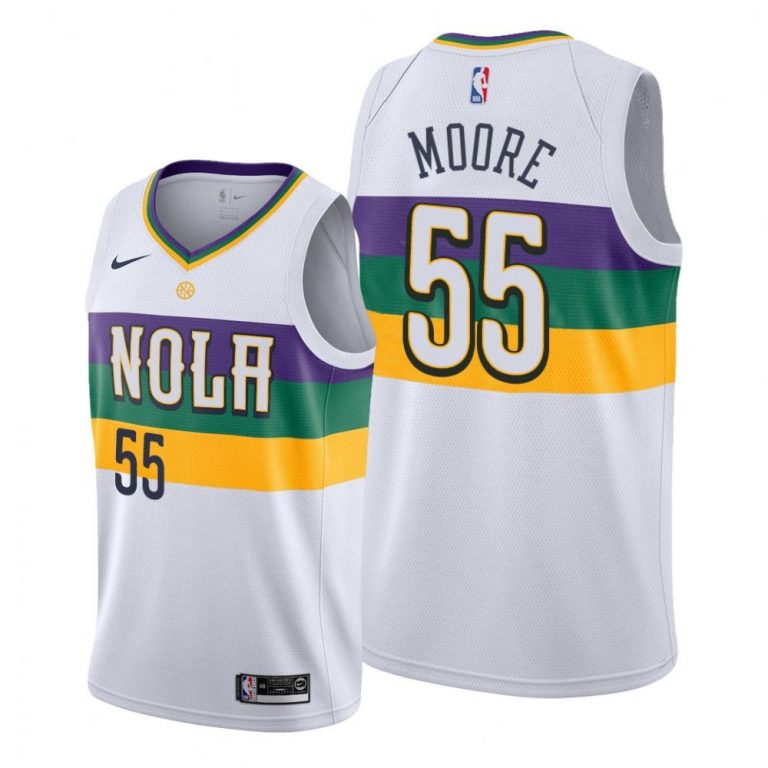 Youth New Orleans Pelicans 2018-19 E Twaun Moore #55 City Edition White Jersey