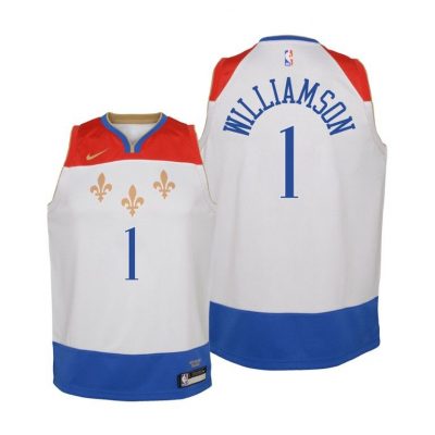 Youth New Orleans Pelicans Zion Williamson 2020-21 City Edition White Jersey