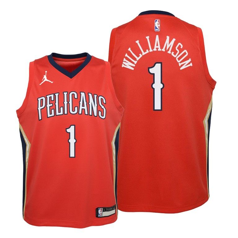 Youth New Orleans Pelicans Zion Williamson youth 2020-21 Statement Red Jersey