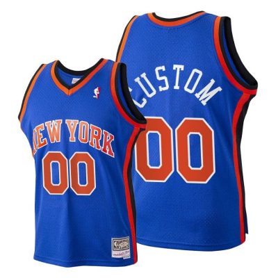 Youth New York Knicks Custom Hardwood Classics Blue Jersey - Kids
