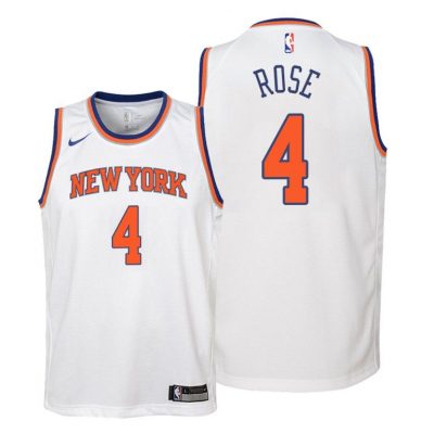 Youth New York Knicks Derrick Rose 2020-21 Association Edition White Jersey