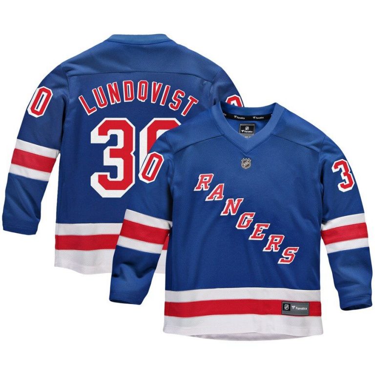 Youth New York Rangers Henrik Lundqvist Royal Replica Player Jersey