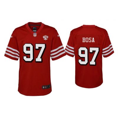 Youth Nick Bosa San Francisco 49ers Scarlet 75th Anniversary Jersey