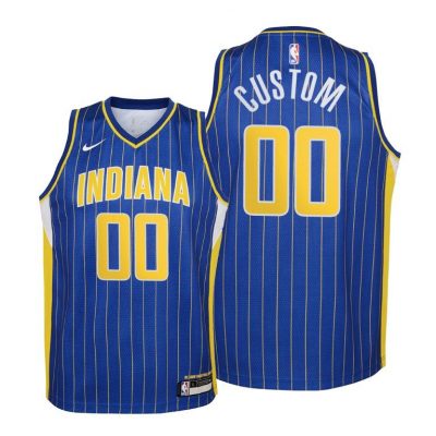 Youth Pacers Custom #00 City Edition 2020-21 Blue Jersey