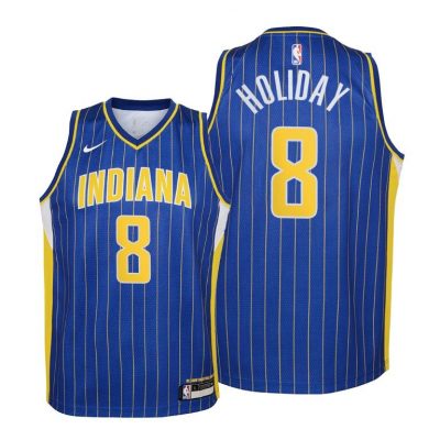 Youth Pacers Justin Holiday #8 City Edition 2020-21 Blue Jersey