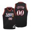 Youth Philadelphia 76Ers Custom Kids Throwback Black Jersey