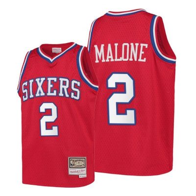 Youth Philadelphia 76Ers Moses Malone Hardwood Classics Red Jersey - Kids