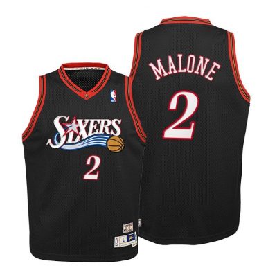 Youth Philadelphia 76Ers Moses Malone Kids Throwback Black Jersey