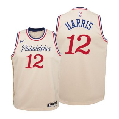 Youth Philadelphia 76ers #12 Tobias Harris City Cream Jersey - 2020
