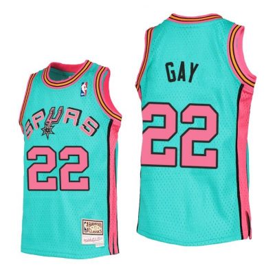 Youth Rudy Gay San Antonio Spurs Jersey #22 Reload Teal Throwback