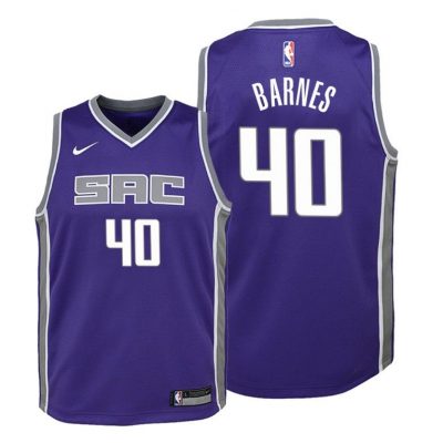 Youth Sacramento Kings 18-19 Harrison Barnes #40 Icon Purple Jersey