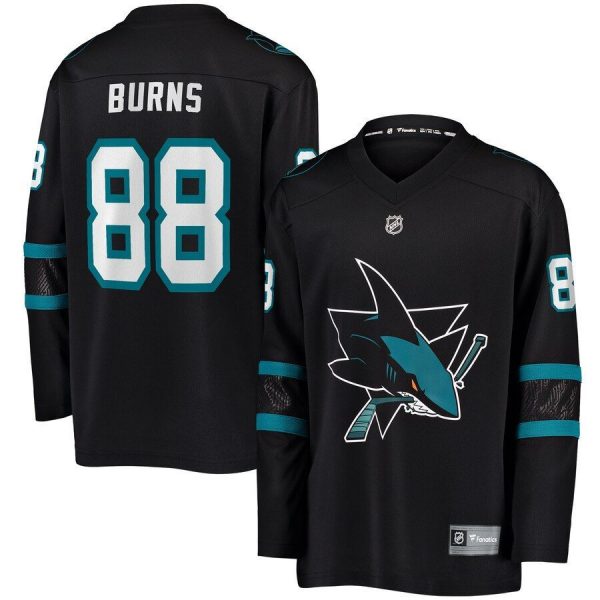 Youth San Jose Sharks Brent Burns Black Alternate Replica Player Jersey