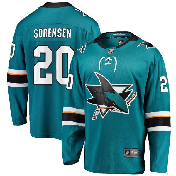 Youth San Jose Sharks Marcus Sorensen Teal Breakaway Player Jersey