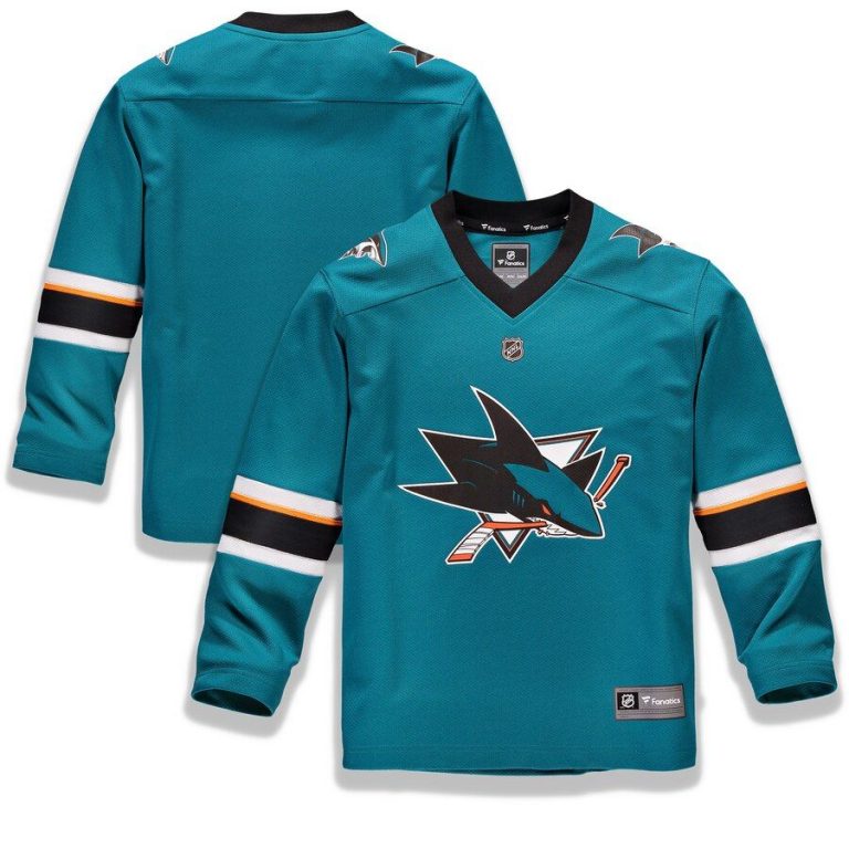 Youth San Jose Sharks Teal Home Replica Blank Jersey