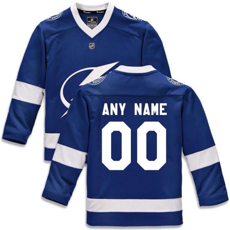 Youth Tampa Bay Lightning Blue Home Replica Custom Jersey