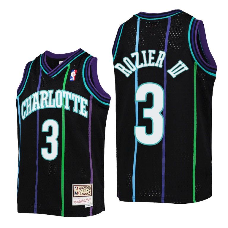Youth Terry Rozier III Charlotte Hornets Jersey #3 Reload Black Throwback