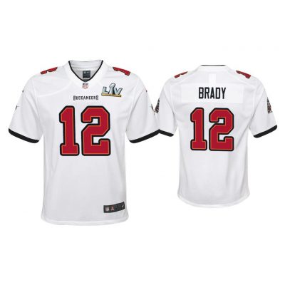Youth Tom Brady Tampa Bay Buccaneers Super Bowl LV White Game Jersey