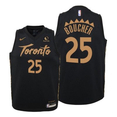 Youth Toronto Raptors Chris Boucher 2019-20 City Black Jersey