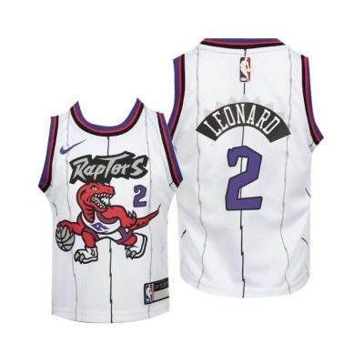 Youth Toronto Raptors Kawhi Leonard #2 Hardwood Classics White Jersey -