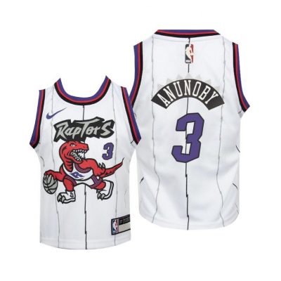 Youth Toronto Raptors Og Anunoby #3 Hardwood Classics White Jersey -