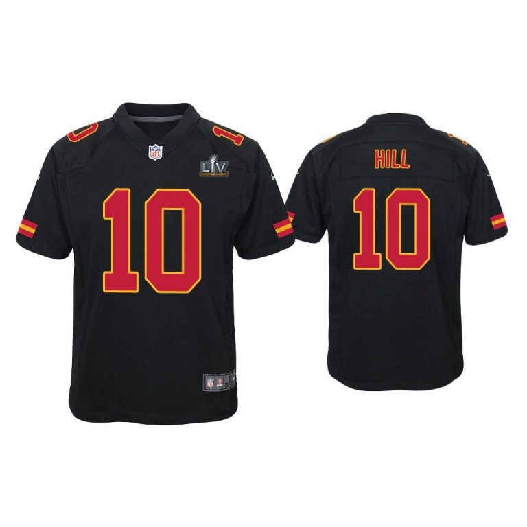 Youth Tyreek Hill Kansas City Chiefs Super Bowl LV Black Game Fashion Jersey