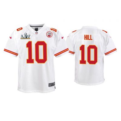 Youth Tyreek Hill Kansas City Chiefs Super Bowl LV White Game Jersey