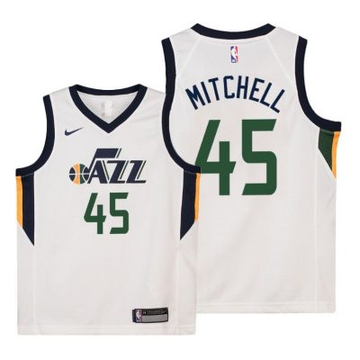 Youth Utah Jazz Donovan Mitchell 2020-21 Association Edition White Jersey