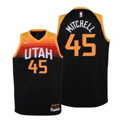 Youth Utah Jazz Donovan Mitchell 2020-21 City Black Jersey