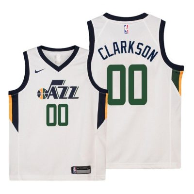 Youth Utah Jazz Jordan Clarkson 2020-21 Association Edition White Jersey