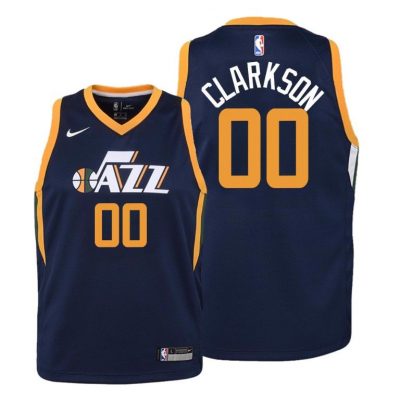 Youth Utah Jazz Jordan Clarkson youth 2020-21 Icon Edition Navy Jersey