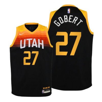 Youth Utah Jazz Rudy Gobert 2020-21 City Black Jersey
