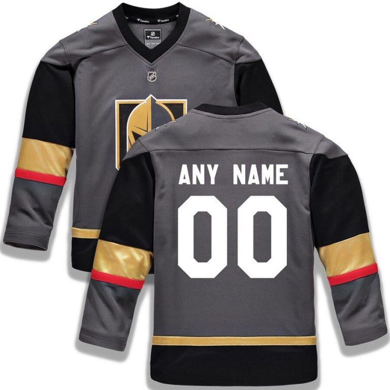 Youth Vegas Golden Knights Black Replica Custom Jersey