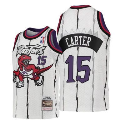 Youth Vince Carter #15 Raptors 1998-99 Hardwood Classics White Jersey