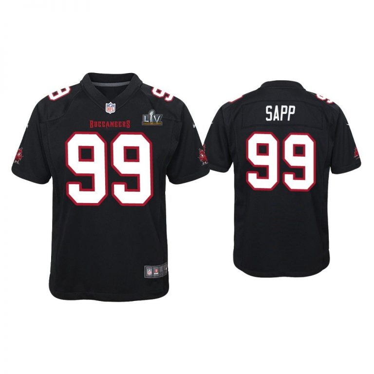 Youth Warren Sapp Tampa Bay Buccaneers Super Bowl LV Black Game Fashion Jersey