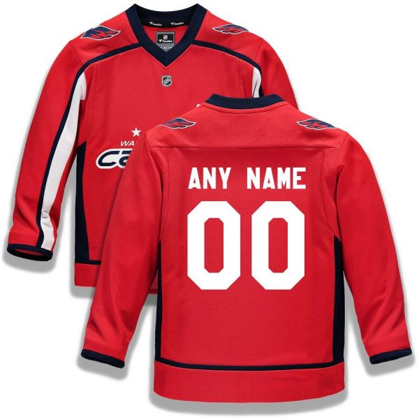 Youth Washington Capitals Red Home Replica Custom Jersey