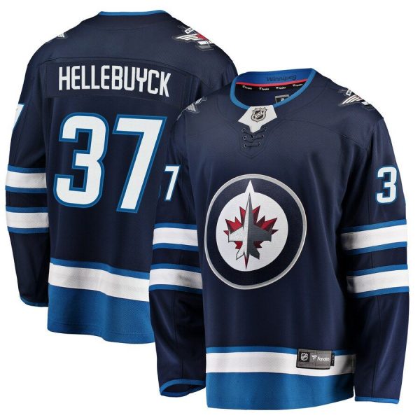 Youth Winnipeg Jets Connor Hellebuyck Navy Breakaway Player Jersey