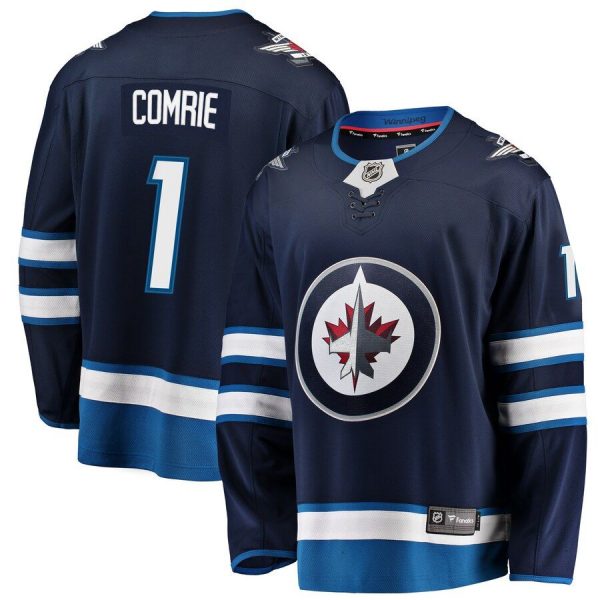 Youth Winnipeg Jets Eric Comrie Navy Breakaway Player Jersey