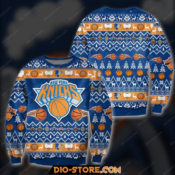 3D All Over Printed Ny Knicks Ugly Christmas Sweatshirt