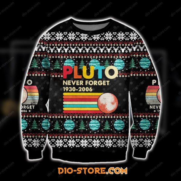 3D All Over Printed Pluto Never Forget Ugly Christmas Sweatshirt
