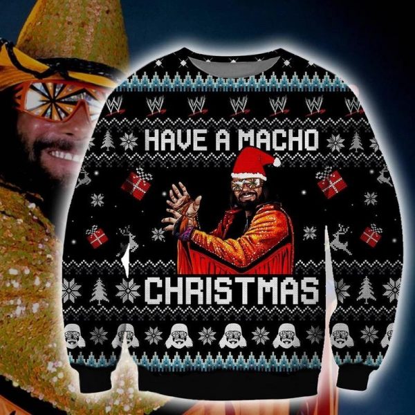 3D All Over Printed Randy Savage Have A Macho Christmas Sweatshirt