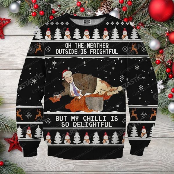 3D All Over Printed  The Office Merry Christmas It Is Getting Chilli Outside Sweatshirt