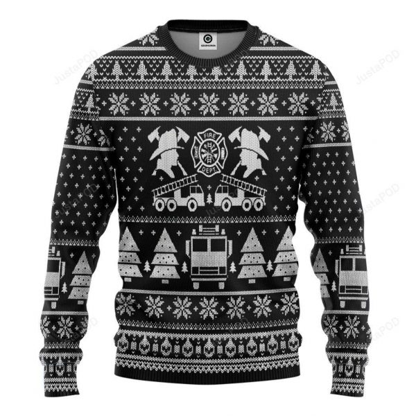 3D Fire Dept Firefighter Black Sweatshirt