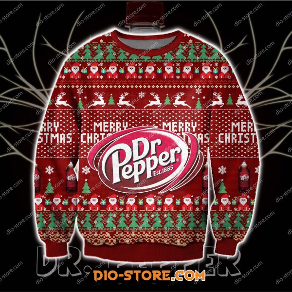 3D Print Knitting Pattern Dr Pepper Ugly Christmas Sweatshirt