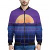 8-Bit Pixel Digital Landscape Print Bomber Jacket