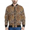 Aboriginal Art Dot Pattern Print Bomber Jacket