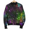 Abstract Dark Galaxy Space Print Bomber Jacket