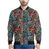 Abstract Funky Pattern Print Bomber Jacket