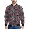 Abstract Music Pattern Print Bomber Jacket