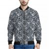 Abstract Nautical Anchor Pattern Print Bomber Jacket