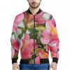 Alstroemeria Flower Print Bomber Jacket